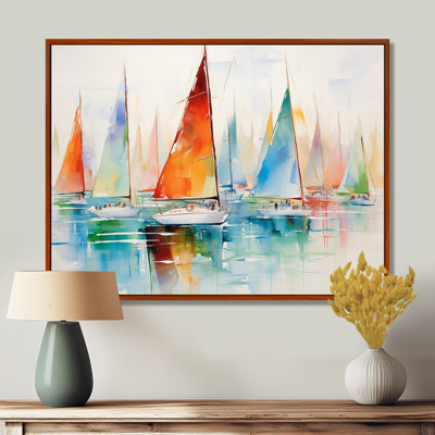 «Miminimlaism Watercolor Regatta I», art nautique sur toile