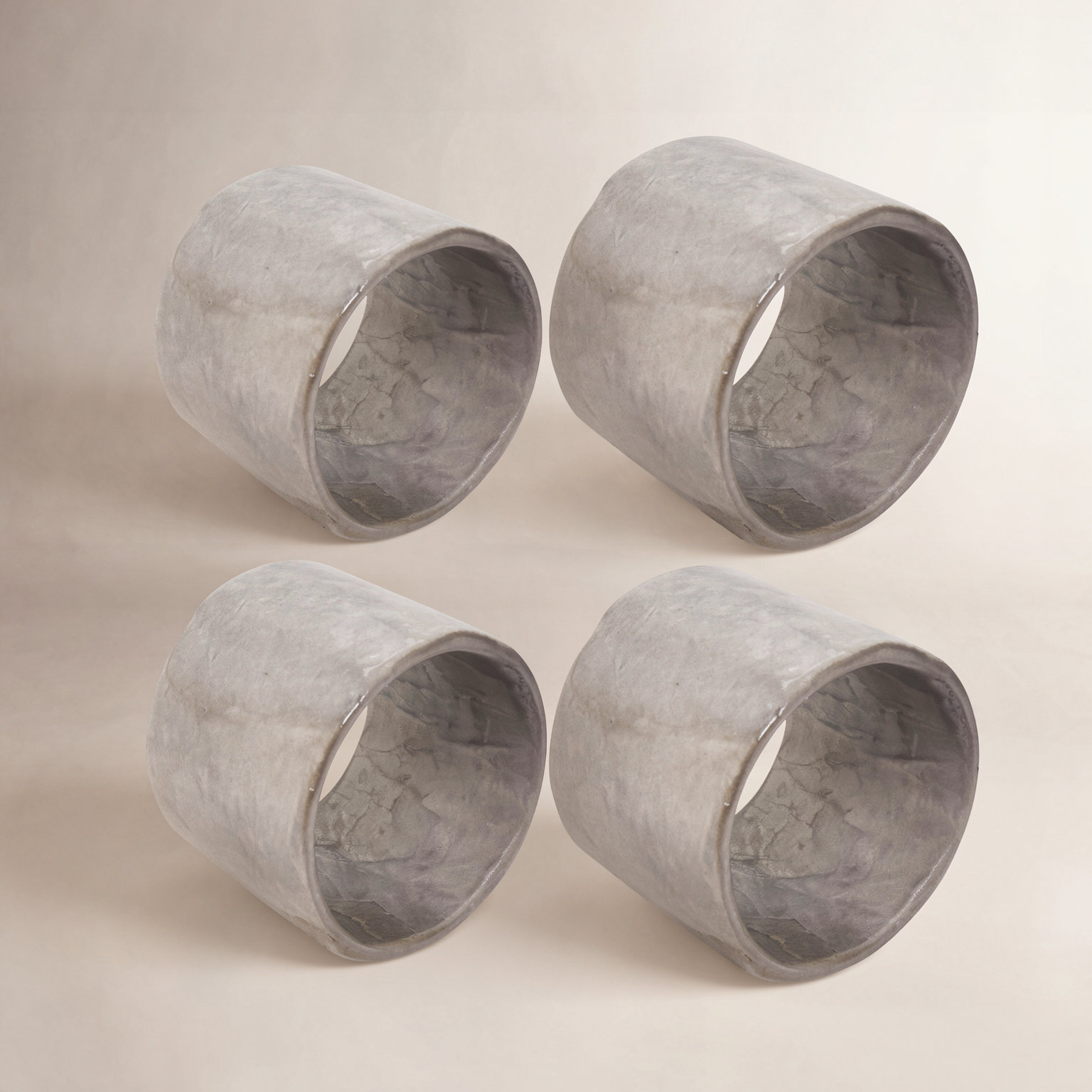 Radiant Capiz Napkin Rings, Silver