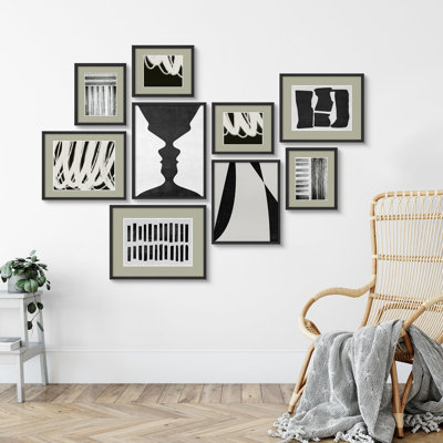 Monochromes, illustrations abstraites, art moderne, petit décor