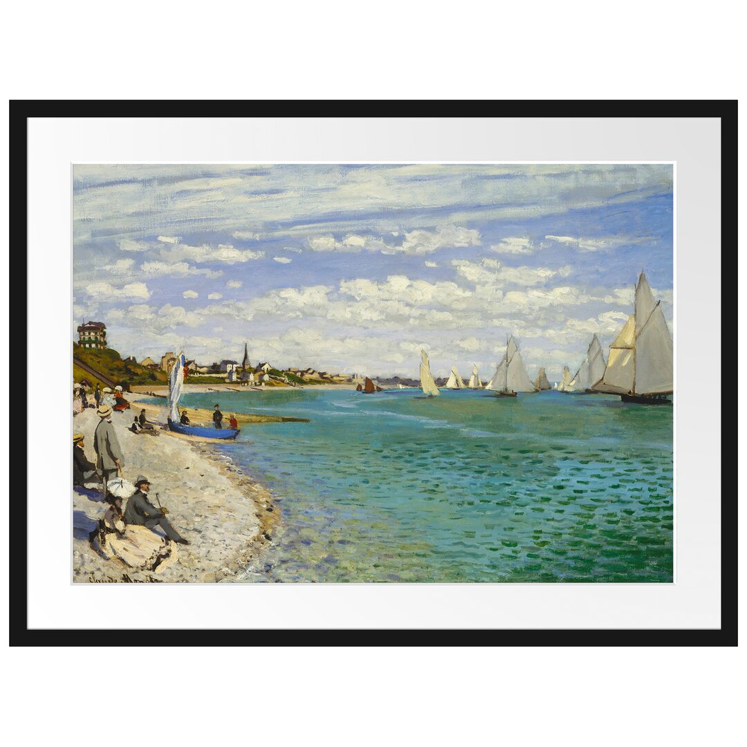 Gerahmter Kunstdruck Regatta at Sainte von Claude Monet