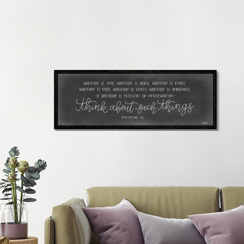 Sanctuary by Imperfect Dust - Panoramic Textual Art on Canvas, 40.64cm H x 121.92cm W x 3.81cm D, Black Framed