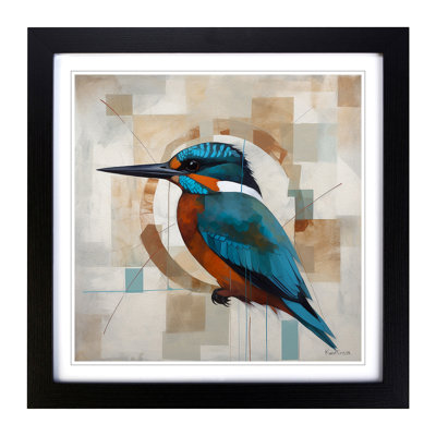 Kingfisher Suprematism No.4 - Framed Print
