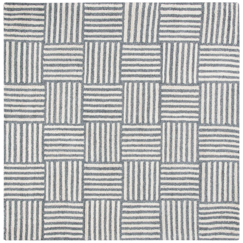 Stockton Hand Tufted Performance Striped Rug, Square 6'