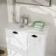 Tilt Out Laundry Hamper Cabinet With Removable Basket, Double Hidden Laundry Hamper Cabinet, Wood Bathroom Storage Cabinet With 2-Compartment Hamper, Free Standing Home Organizer, White