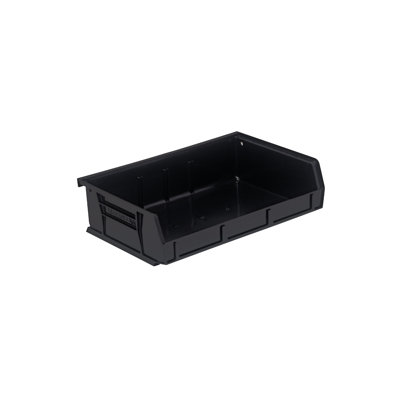  QUS236BR Ultra Stack & Hang Recycled Plastic Heavy Duty Part Organizer Black Bins 8" L x 11" W x 3" H 8 Pack