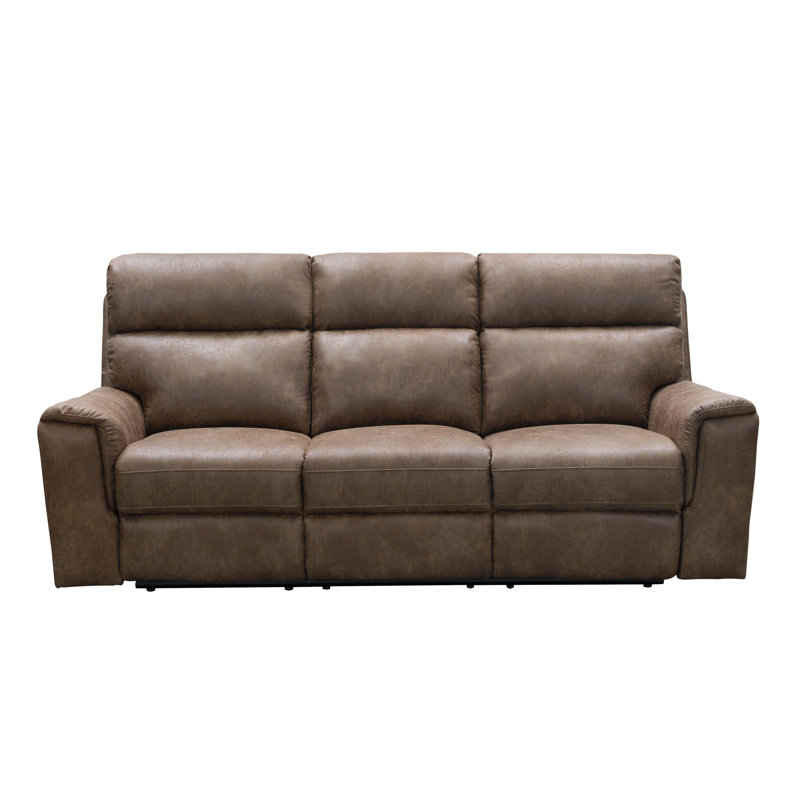 Nobleboro Upholstered 90'' Reclining Sofa, Camel