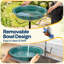 Bol ovale en polyrésine pour bain d'oiseaux avec fontaine solaire -1694944778