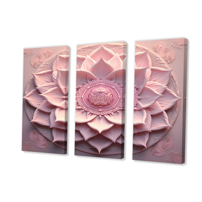 Ensemble de salon délicat rose mandala - mandala boho, H 40 po x l 60 po x P 1 po