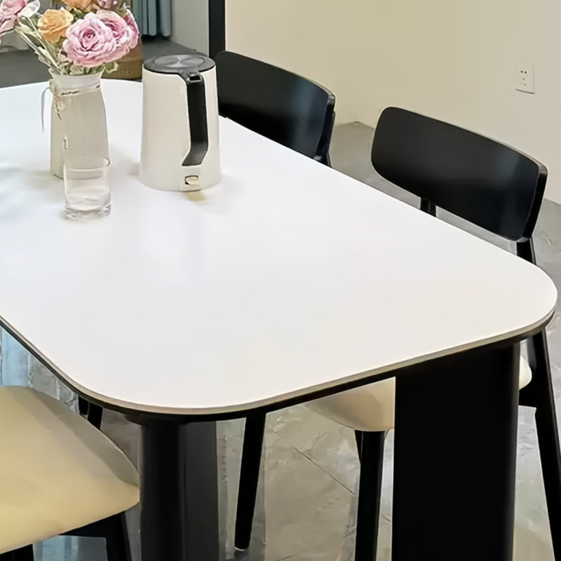 Table et chaise de salle à manger crème à vent silencieux, H 29,5 po x L 55,1 po x l 31,4 po