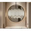 Luminaire suspendu moderne avec abat-jour tambour cylindrique avec abat-jour en verre blanc irrégulier, luminaire suspendu 4 lumières pour le vestibule de la cuisine de la salle à manger