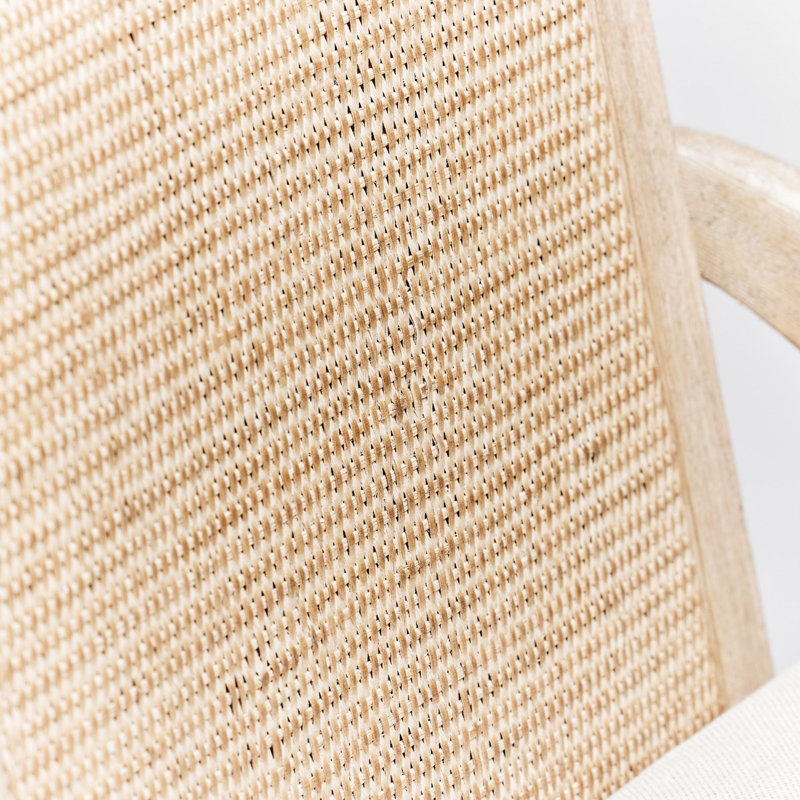 Delray Upholstered Stool, Fog/White Ceruse Frame