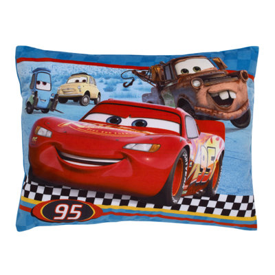 NoJo Disney Cars Radiator Springs Lightning McQueen and Tow-Mater Toddler Pillow