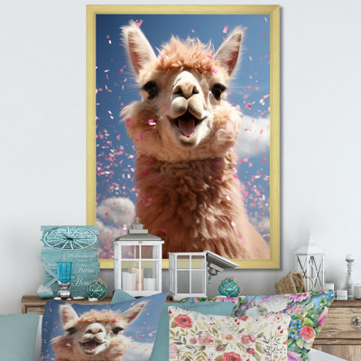 Alpaca Smile Portrait - Art mural alpaga