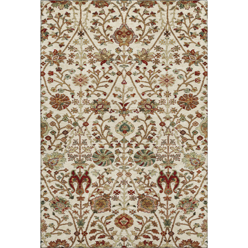 Premium Machine Washable Dahl AMF1085 Floral Rug, Rectangle 2'6" x 3'10"