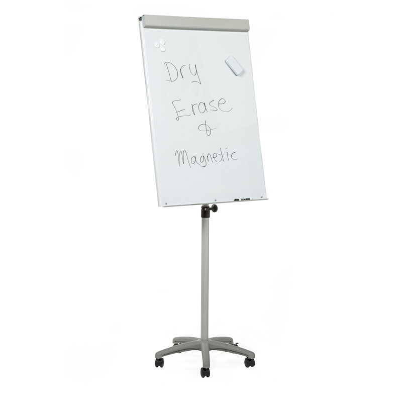 Adjustable Height Magnetic Whiteboard Easel with Rolling Stand