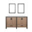 Meuble-lavabo double 60 po Rustwood X P 22 po D, plateau en marbre de culture, ensemble de robinet et robinet de 22 po Miroirs