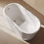 Baignoire de trempage japonaise autoportante blanche brillante de 51 po Nanterre, drain inclus