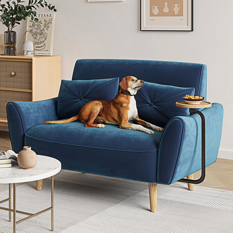 Loveseat Sofa With Convertible Tray