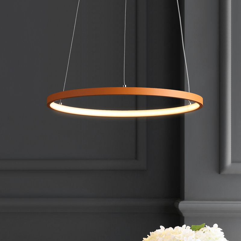 Odin 1-Light LED Unique / Statement Chandelier, Orange, 0.75" H x 15.75" W x 15.75" D