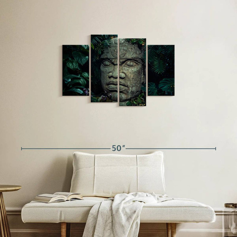 Tête Leisha Mayan Olmec, H 22 po x l 36 po