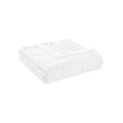 Couverture légère en duvet synthétique avec bordure en satin blanc très grand