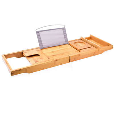Minnick Freestanding Bamboo Bath Caddy