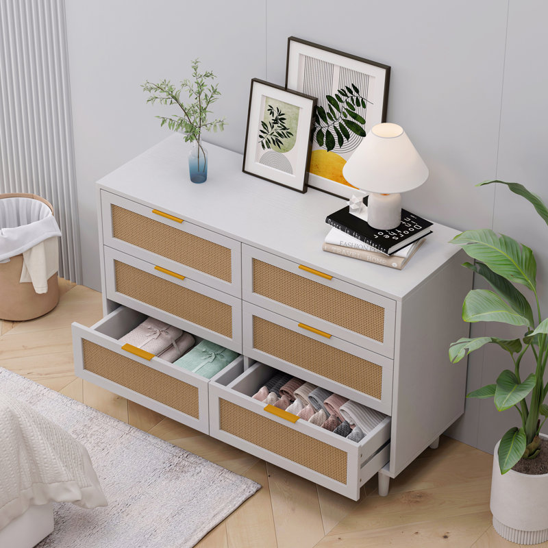 Storage Cabinet, 29.53" H x 43.31" W x 15.75" D, White/Natural