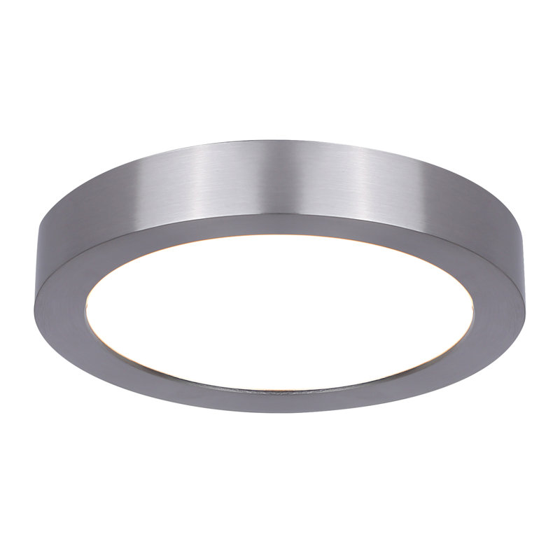 Plafonnier encastré à DEL en nickel brossé,  H 0,87 po x l 5,35 po x P 5,35 po, Nickel brossé, 10 W