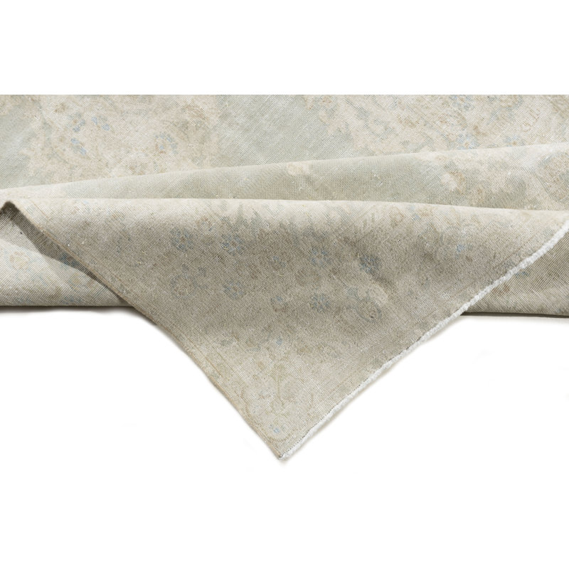 Tapis gris antique antique noué à la main 3 pi 8 po x 6 pi 6 po Kerman