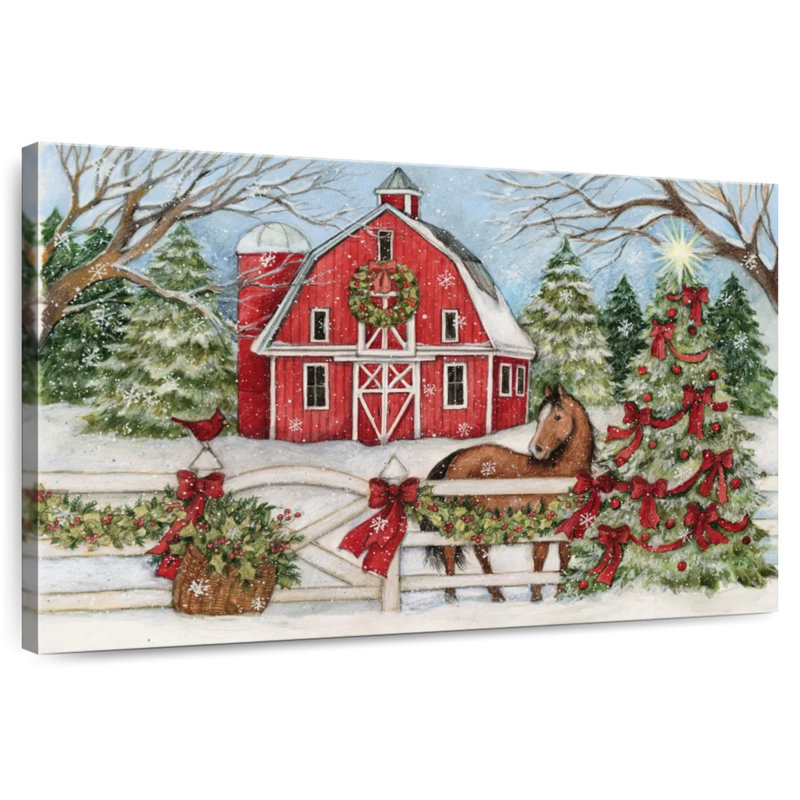 Lelend Winter Barn Horse, 20" H x 30" W