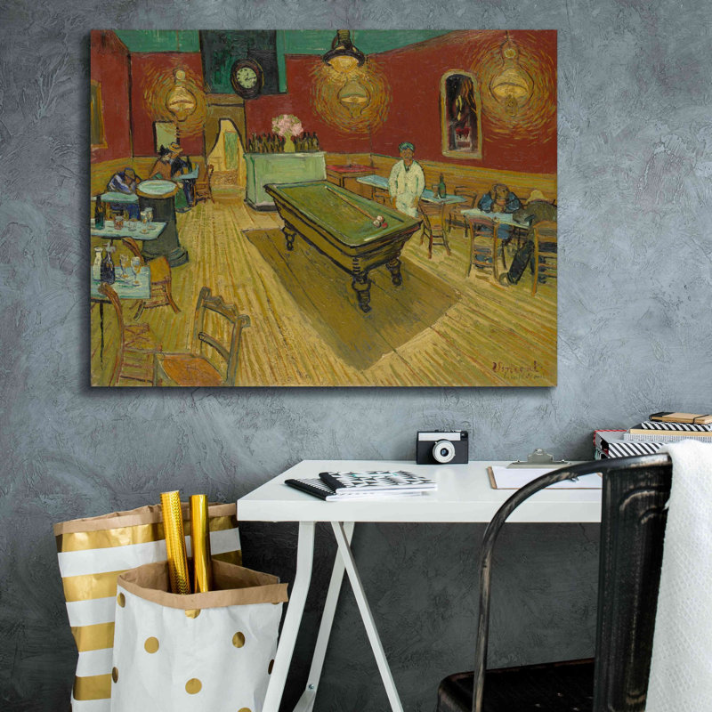 «Le Cafe De Nuit» par Vincent Van Gogh, estampe numérique sur toile, H 26 po x l 34 po x P 1,5 po