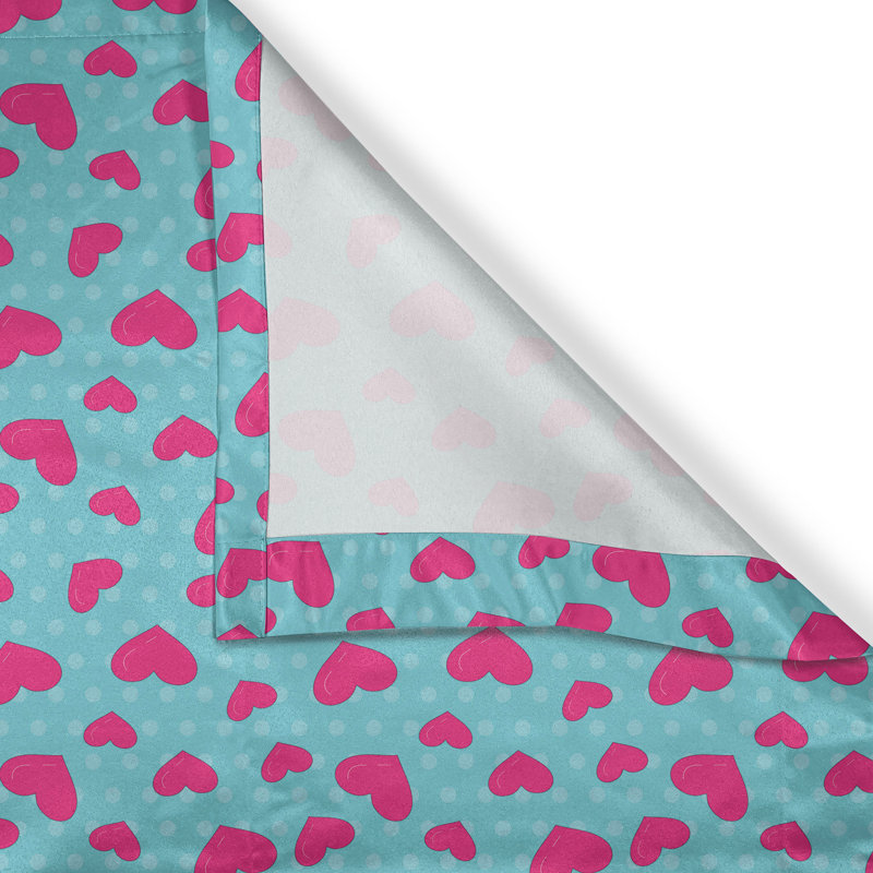 Ambesonne Retro Grommet Curtain 2-Panel Window Drapes, 50"x120", Hot Pink and Turquoise, 50" W x 108" L