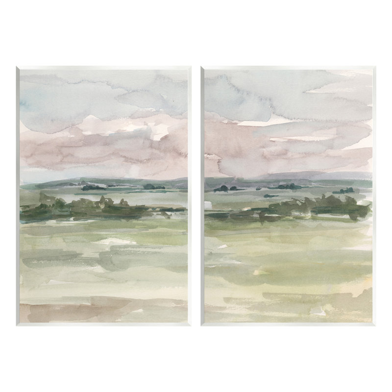Ensemble de 2 plaques murales, "Paysage champêtre" par Ethan Harper, H 15 po x l 10 po