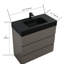 Meuble-lavabo gris de 91 cm (36 po) - Design élégant, grand espace de rangement, fonctionnement silencieux, grande capacité de rangement, prêt à l'emploi