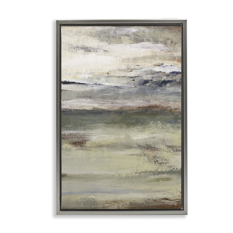 Cadre flottant Earthy Abstract Layers, design par Lanie Loreth, Cadre flottant gris lustré, H 25 po x l 17 po