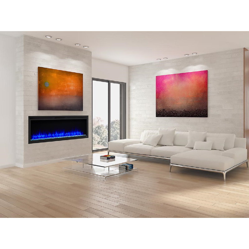 SimpliFire Allusion Platinum Linear Electric Fireplace, 60" W