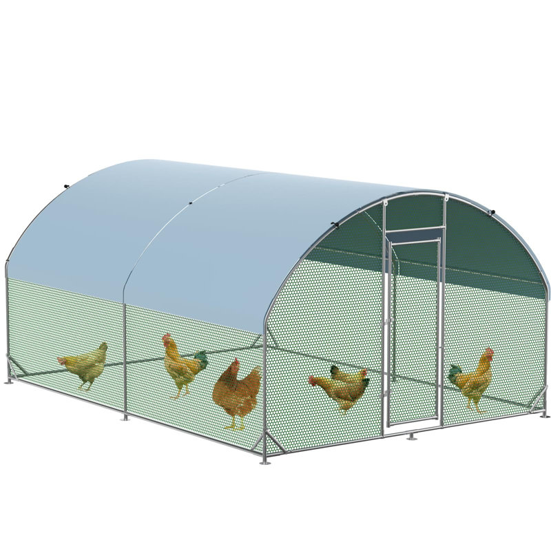 Grand poulailler en métal robuste avec housse imperméable anti-UV, H 6,5 po x l 9,2 po x P 12,5 po