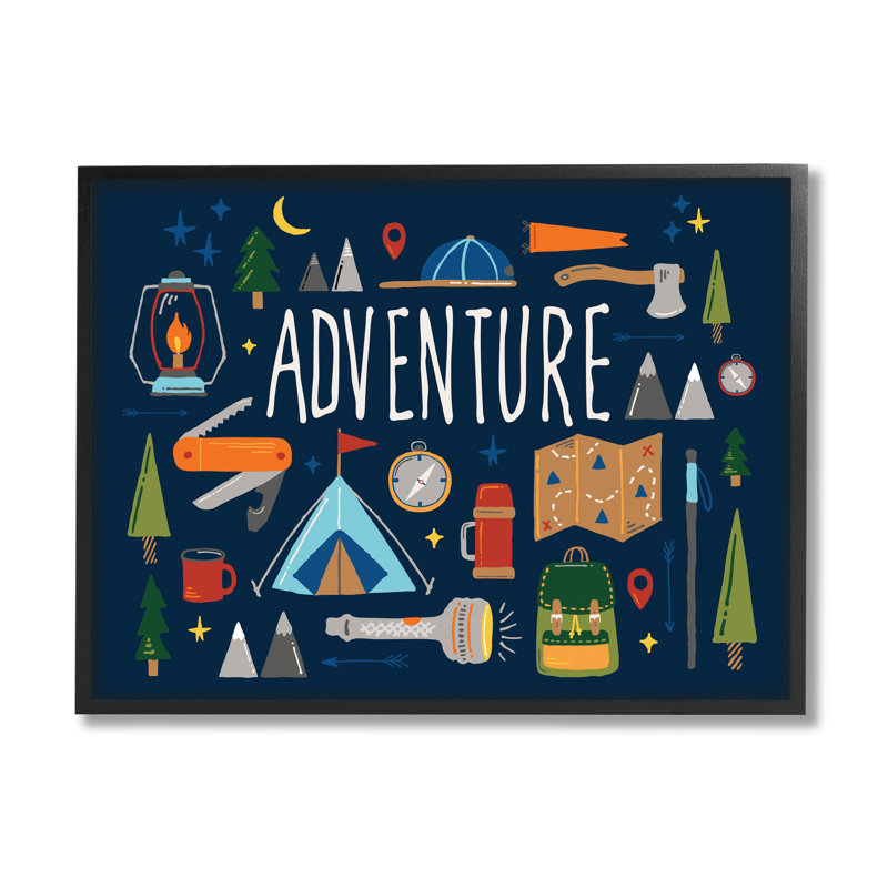 Abdul - Sentiment de camping en plein air, art, Giclée encadrée noir minuit, H 11 po x l 14 po x P 1,5 po