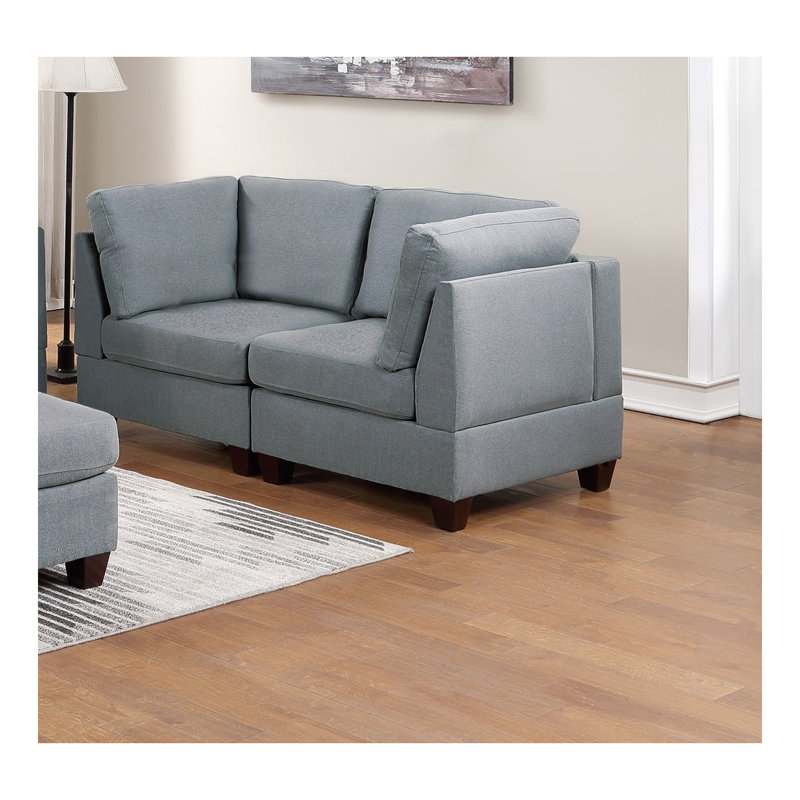 Ensemble de canapés 2 pièces en polyfibre gris anthracite lustré