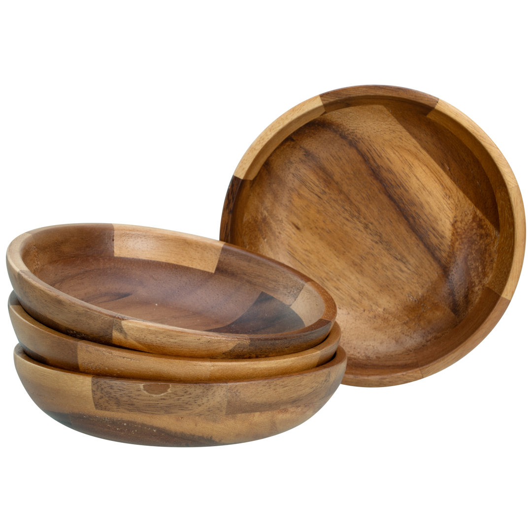 Nature Creatable 21576 Acacia Wood - Nature Collection 4 Piece Wooden Multi -Purpose Bowl Set
