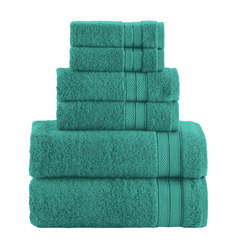Ensemble de serviettes de bain 6 pièces Elegant Comfort Luxury, Turquoise
