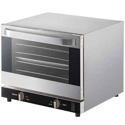 Commercial Convection Oven, 66L/60Qt, Half-Size Conventional Oven Countertop, 1800W 4-Tier Toaster w/Front Glass Door, Electric Baking Oven with Tray & Wire Racks (120V, 5-15P Plug & Outlet)