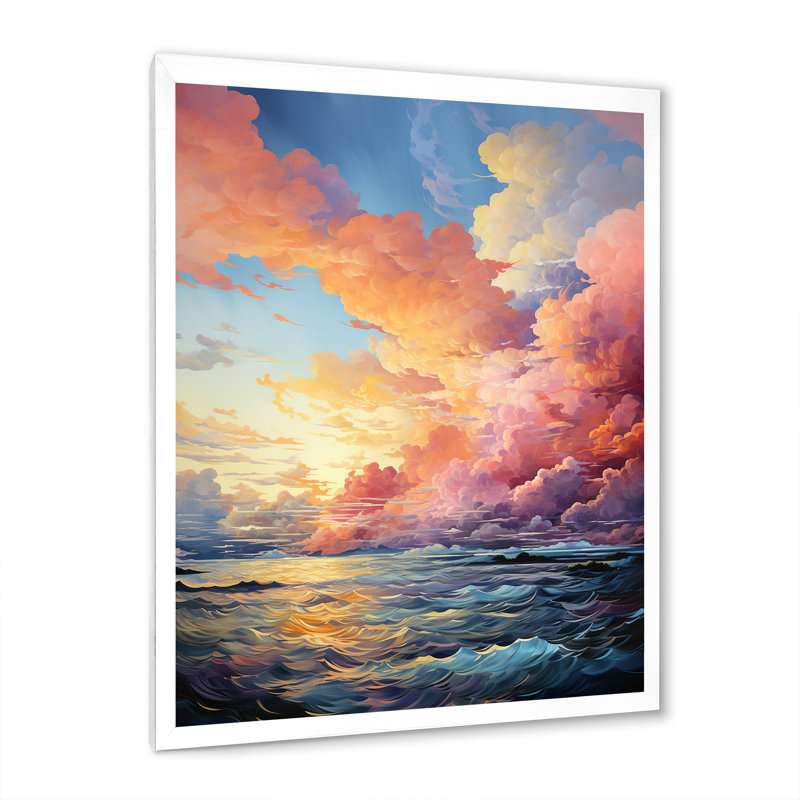 «Benderville Clouds Skys Canvas III», reproduction sur toile, H 40 po x l 30 po x P 1,5 po, Cadre photo blanc