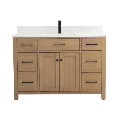 Jacklyn 49'' Single Bathroom Vanity with Quartz Top