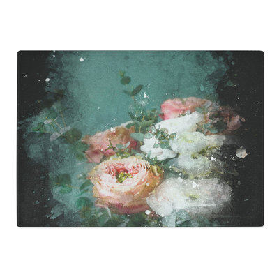 Tempered Glass Bouquet of Flowers Chopping Board