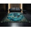 Tapis bleu doux et moelleux à motif oriental Kelton