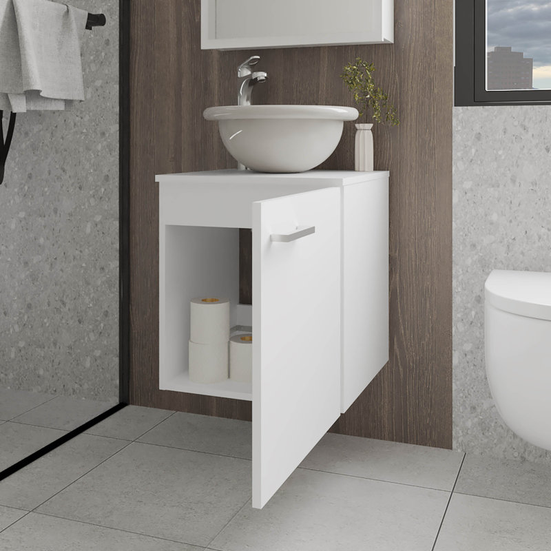 Meuble-lavabo blanc Pirtleville, Blanc
