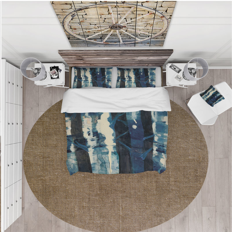Ensemble de housse de couette Deep Woods II Indigo - Country Charm - Microfibre de polyester