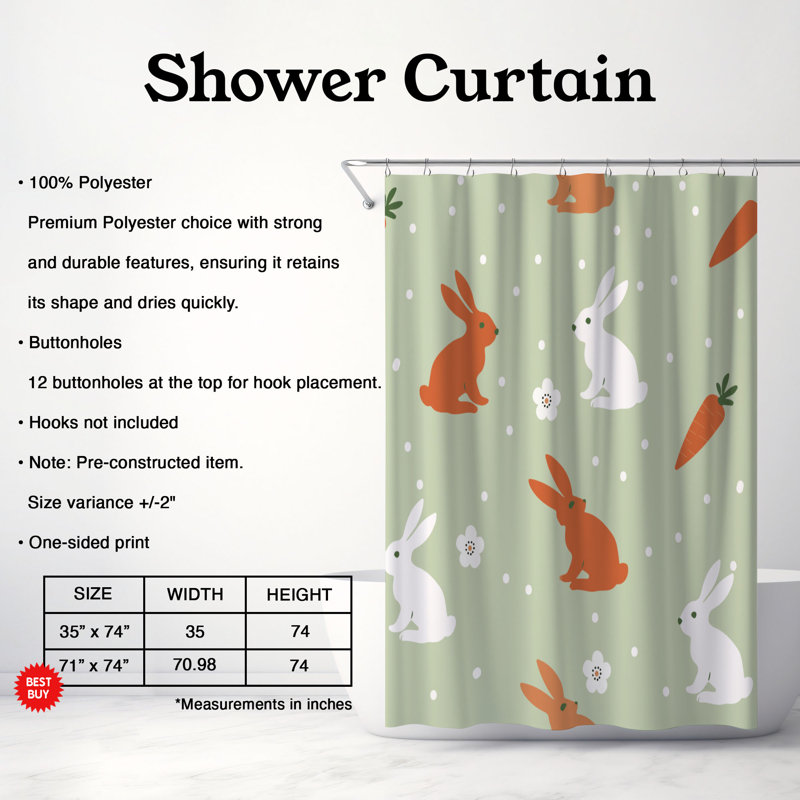 Easter Chic - Premium Shower Curtain, 74" H x 71" W