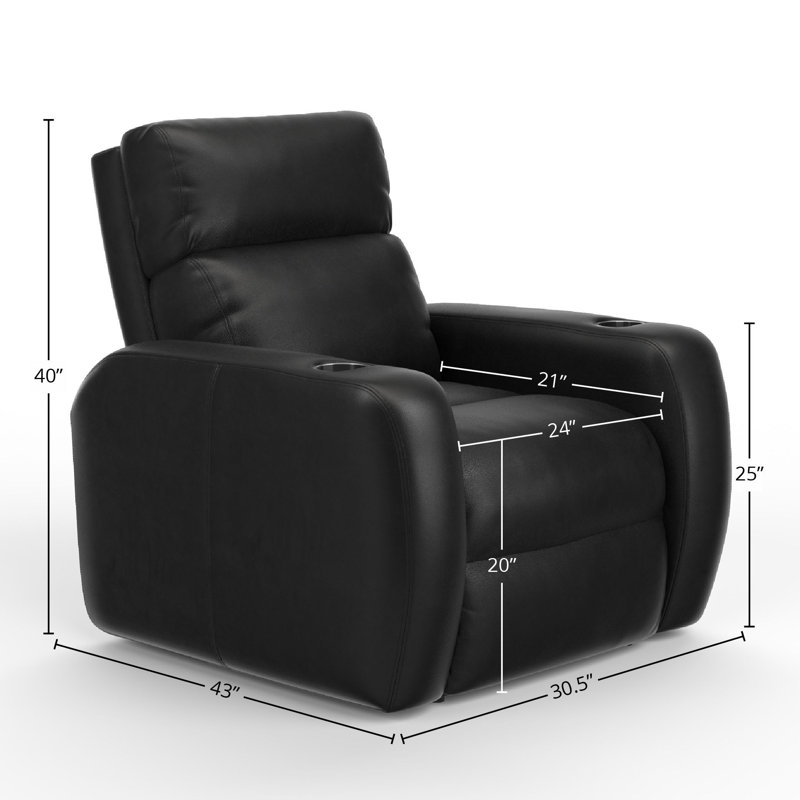 Leather Recliner, Maxima Black